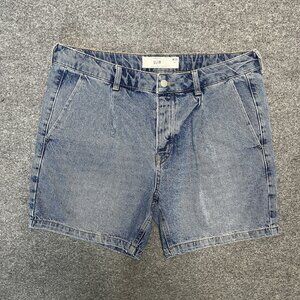 Topman Slim Denim Shorts W36 Button Fly Blue Casual Summer Wear